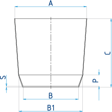 Tiegel mit Doppelkonus