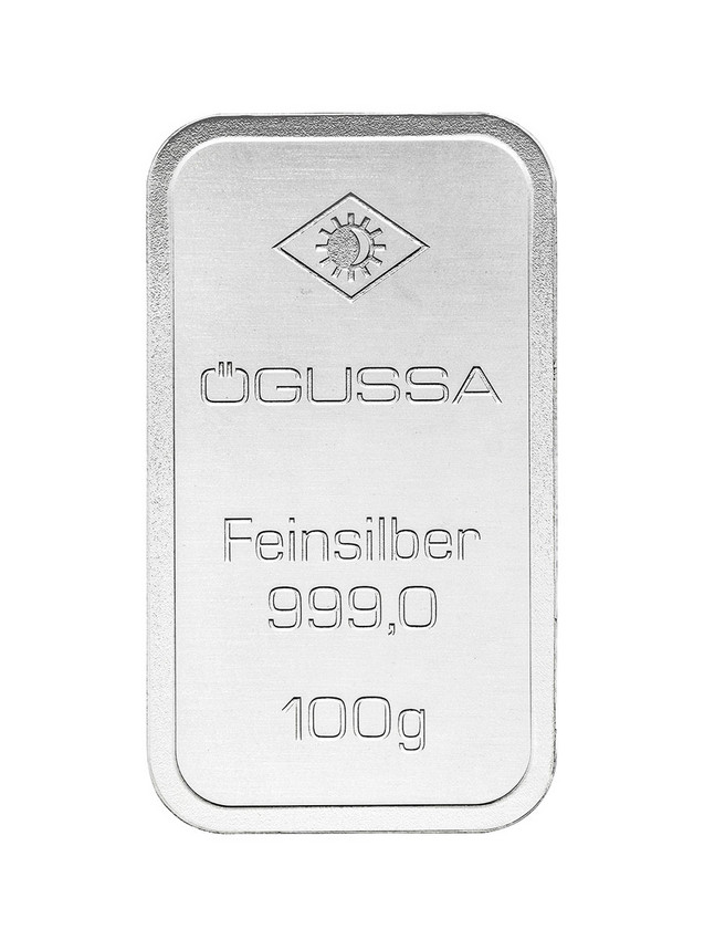 ÖGUSSA Feinsilber Barren 100 Gramm