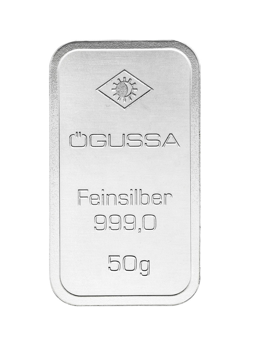 ÖGUSSA Feinsilber Barren 50 Gramm